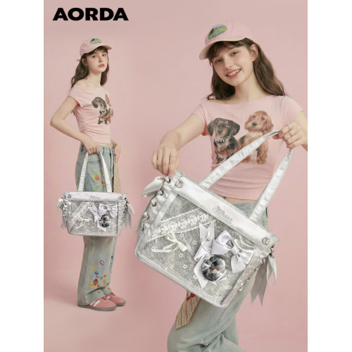 AORDA 外出小食量絲帶痛包斜背日常通勤二次元單肩托特包吧唧娃包 AORDA 外出小食量絲帶痛包斜背日常通勤二次元單肩托特包吧唧娃包