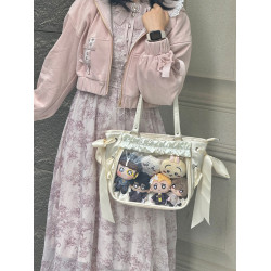 AORDA閃光痛 絲帶痛包斜背外出小食量單肩娃包二次元大腸痛吧唧包