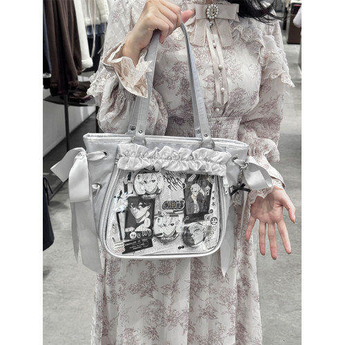 AORDA閃光痛 絲帶痛包斜背外出小食量單肩娃包二次元大腸痛吧唧包