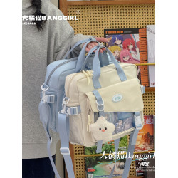 大容量學院風斜後後背包日系二次元少女痛包休閒百搭學生上課單肩包女
