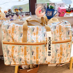 新姆明卡通折曡行李袋分裝衣物旅行包可攜式手提斜後後背包大容量收納包