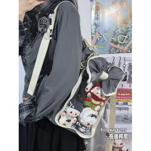 可愛痛包抽繩雙肩包大容量鏈條裝飾10cm20cm娃包學院風斜後後背包百搭