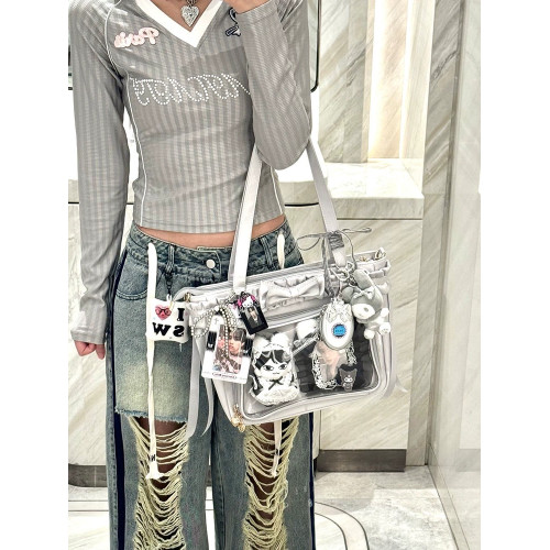 緞面蝴蝶結花邊痛包大食量lolita托特女包斜背單肩貓幼幼自痛包