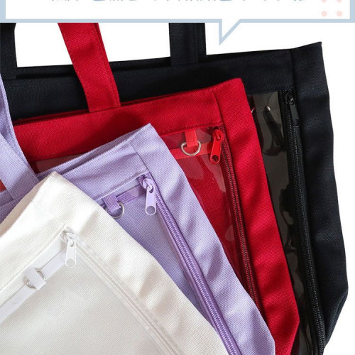 pvc包包女包百搭動漫透明包學生ins超火帆布單肩大容量斜後後背包痛包