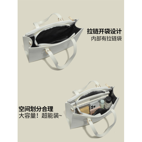 浣熊藍藍正品原創蝴蝶結痛包新款大食量透明吧唧托特包通勤單肩包