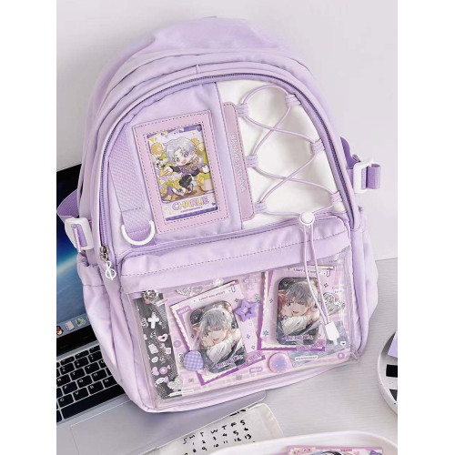 香蕉家原創設計果凍雙肩痛包初中學生書包大容量後後背包雙窗漫展娃包