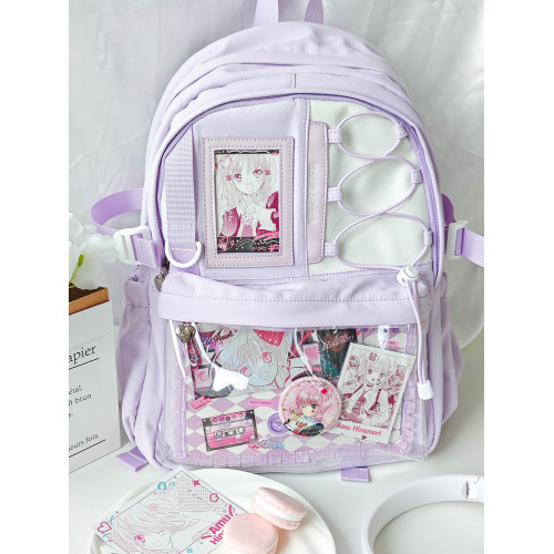 香蕉家原創設計果凍雙肩痛包初中學生書包大容量後後背包雙窗漫展娃包