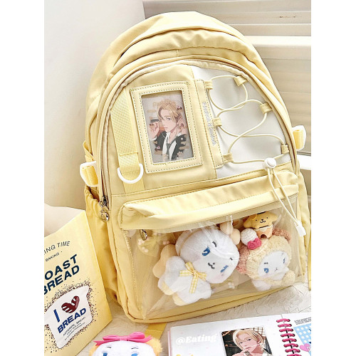 香蕉家原創設計果凍雙肩痛包初中學生書包大容量後後背包雙窗漫展娃包