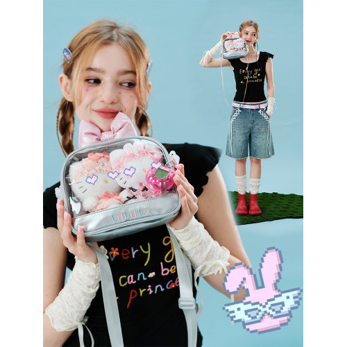 LOLA DESIGN蝴蝶結痛包 原創可愛曬娃包小食量吧唧穀子動漫斜後後背包