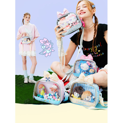 LOLA DESIGN蝴蝶結痛包 原創可愛曬娃包小食量吧唧穀子動漫斜後後背包