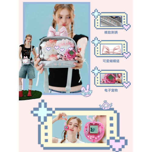 LOLA DESIGN蝴蝶結痛包 原創可愛曬娃包小食量吧唧穀子動漫斜後後背包