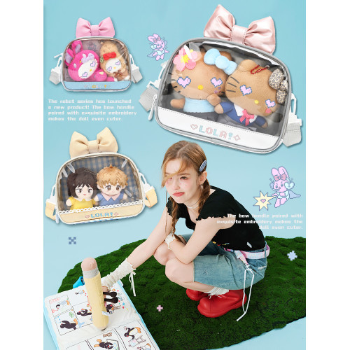 LOLA DESIGN蝴蝶結痛包 原創可愛曬娃包小食量吧唧穀子動漫斜後後背包