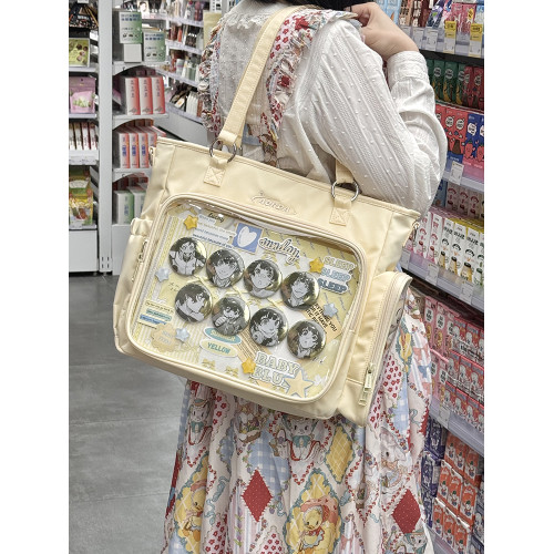 AORDA 原創小衆雙肩三用痛包女大容量吧唧20cm娃包單肩二次元後後背包 AORDA 原創小衆雙肩三用痛包女大容量吧唧20cm娃包單肩二次元後後背包