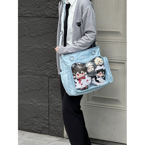 AORDA 原創小衆雙肩三用痛包女大容量吧唧20cm娃包單肩二次元後後背包 AORDA 原創小衆雙肩三用痛包女大容量吧唧20cm娃包單肩二次元後後背包