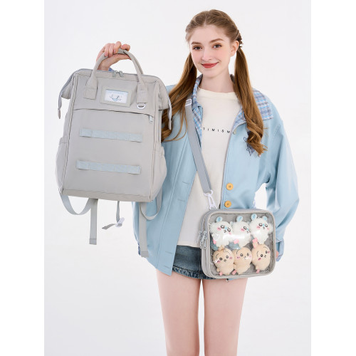 AORDA 痛包雙肩後後背包書包初中女生大容量二次元日常吧唧娃包出遊痛