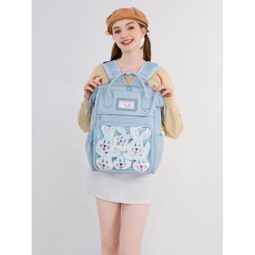 AORDA 痛包雙肩後後背包書包初中女生大容量二次元日常吧唧娃包出遊痛