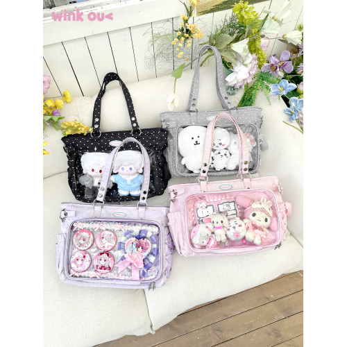 winkouv暗格痛包藏東西藏燈牌大容量日常款追星斜背雙肩20cm娃包