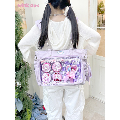 winkouv暗格痛包藏東西藏燈牌大容量日常款追星斜背雙肩20cm娃包