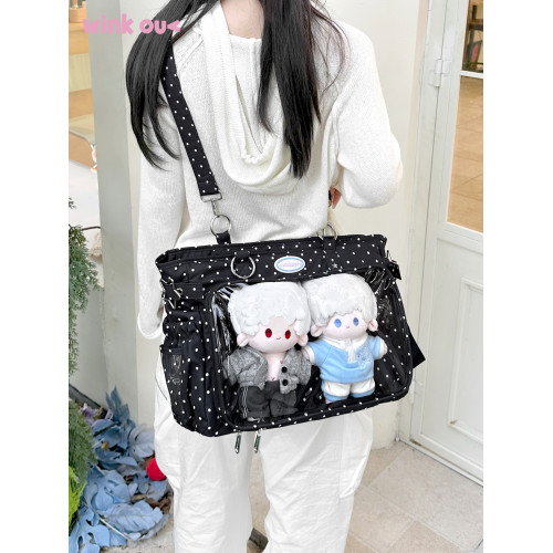 winkouv暗格痛包藏東西藏燈牌大容量日常款追星斜背雙肩20cm娃包