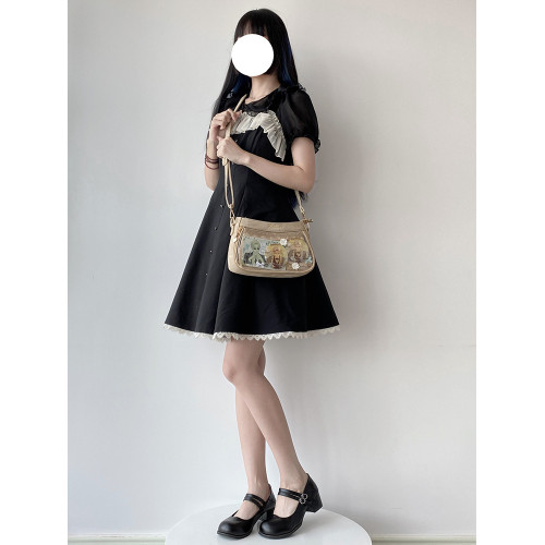 嗚咚小鋪原創手提斜背透明百搭日常微小食量痛包包女【海島日記】