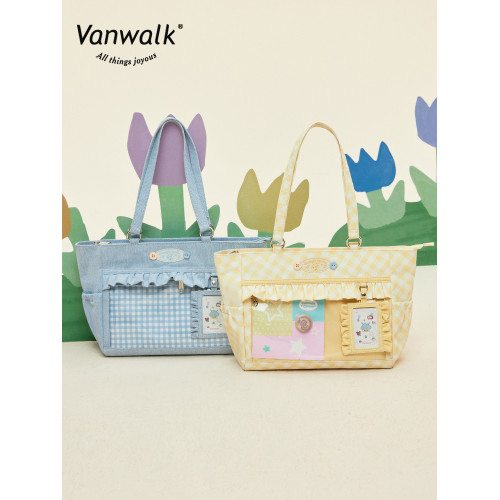 VANWALK野餐系列 日系大容量單肩手提托特娃包日常通勤小食量痛包 VANWALK野餐系列 日系大容量單肩手提托特娃包日常通勤小食量痛包