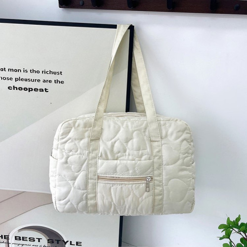 包包女大容量通勤健身旅行托特包2025新款粉色愛心手提單肩包