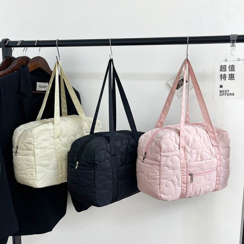 包包女大容量通勤健身旅行托特包2025新款粉色愛心手提單肩包