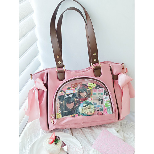 香蕉家原創設計夢幻星辰大容量痛包絲帶雙面痛單肩緞面娃包多用秋