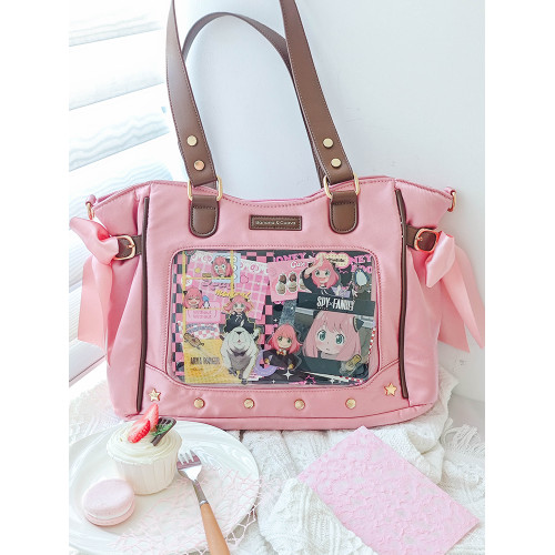 香蕉家原創設計夢幻星辰大容量痛包絲帶雙面痛單肩緞面娃包多用秋