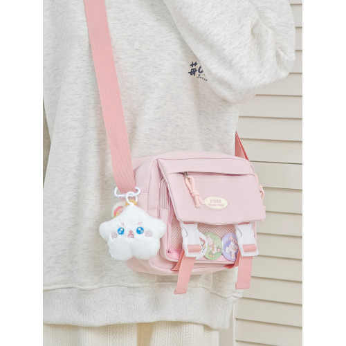 日系二次元少女休閒透明痛包簡約百搭學生斜後後背包女工裝手機小包包 日系二次元少女休閒透明痛包簡約百搭學生斜後後背包女工裝手機小包包