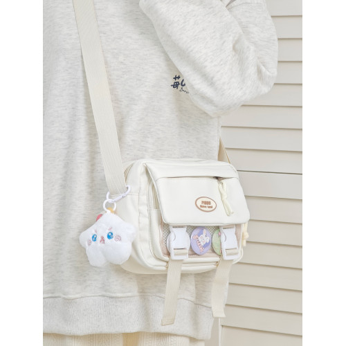 日系二次元少女休閒透明痛包簡約百搭學生斜後後背包女工裝手機小包包 日系二次元少女休閒透明痛包簡約百搭學生斜後後背包女工裝手機小包包