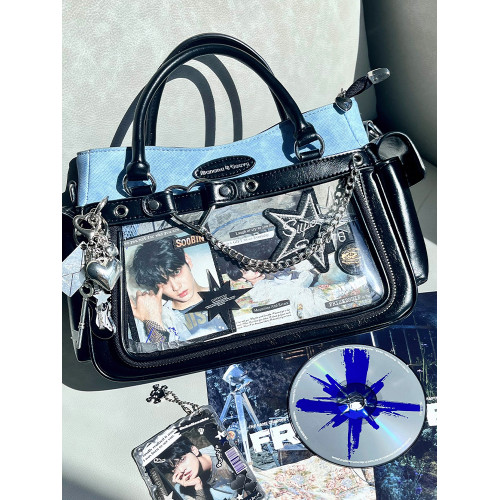 香蕉家原創設計鏈戀雙拼痛包漫展二次元小食量娃包單肩斜背手提包