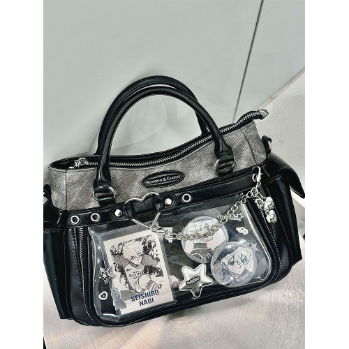 香蕉家原創設計鏈戀雙拼痛包漫展二次元小食量娃包單肩斜背手提包