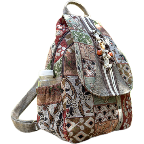 新款雲南原創民族風印花棉麻布雙肩包休閒旅遊後後背包復古加大潮包