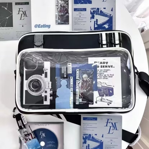 紅色痛包大斜背大食量二次元通勤皮質痛包男生女生雙肩書包帶痛層