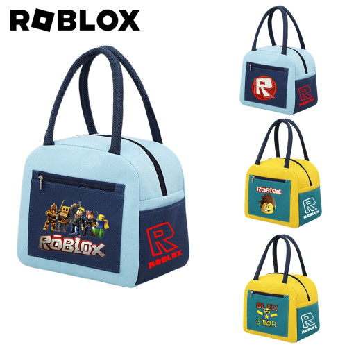 2025新款ROBLOX餐包保溫袋拼色款大容量虛擬世界便當包簡約冰袋