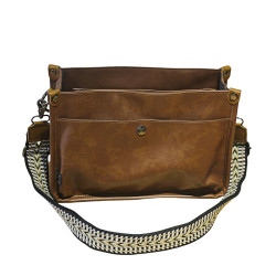 2025新款皮質小方包男通勤休閒單肩斜後後背包多口袋手機小包潮小挎包