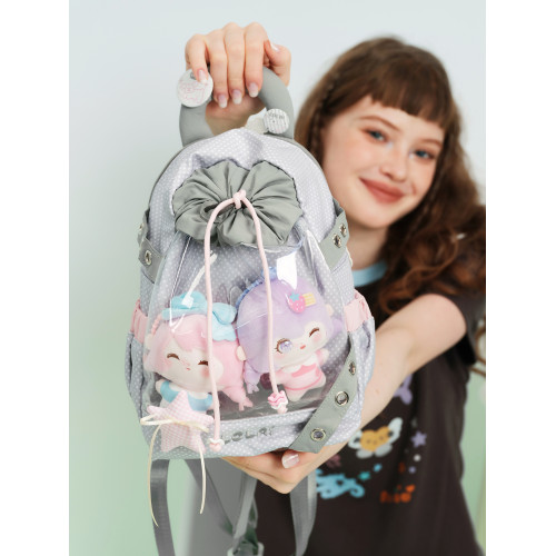 LOLA DESIGN天使波點雙肩痛包 斜背痛包日常出遊通勤曬娃吧唧後後背包