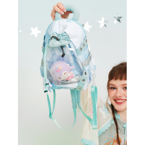 LOLA DESIGN天使波點雙肩痛包 斜背痛包日常出遊通勤曬娃吧唧後後背包