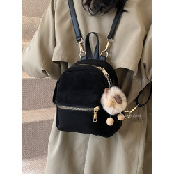 休閒復古麂皮絨女式雙肩包2026新款精緻迷你百搭後後後背包時尚小書包