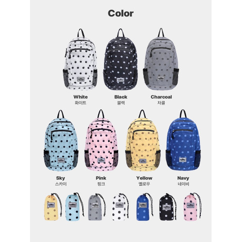 Heisan包後後背包輕便波點雙肩包戶外運動包heisan尼龍包登山包女包