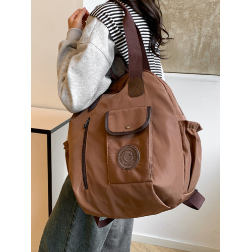 秋季新款美式高級感潮簡約百搭大容量出差旅行雙肩包多功能單肩包