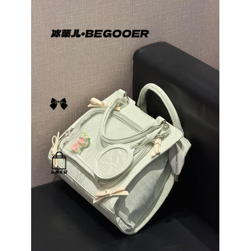 BEGOOER原創二次元蝴蝶結痛包女小食量吧唧痛包大容量單肩斜後後背包