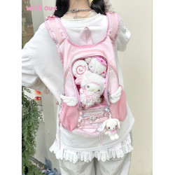 winkouv外出小痛包日常小食量大容量娃穀兩用20cm娃包雙肩後後背包