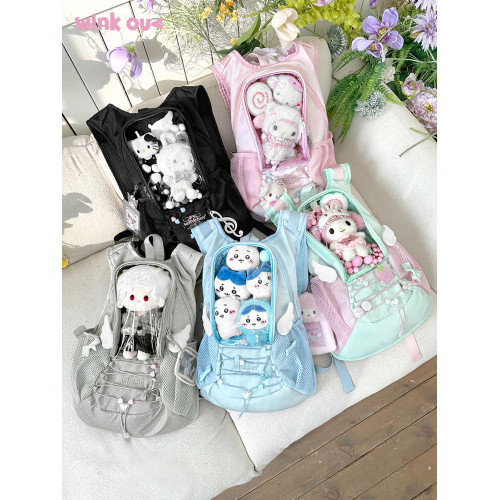 winkouv外出小痛包日常小食量大容量娃穀兩用20cm娃包雙肩後後背包