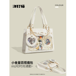 洋叮貓原創設計日常透明痛包女生二次元吧唧穀子大容量斜背托特包