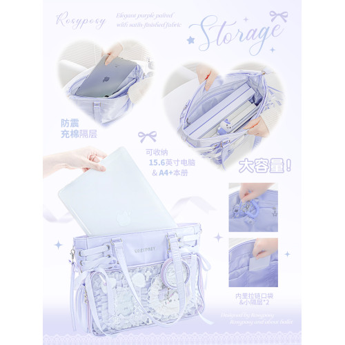 RosyPosy柔設單肩痛包絲帶痛大食量娃包日常原創追星斜後後背包大容量