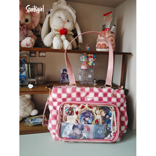Sportsgirl原創設計痛包大食量毛絨托特包斜背手提Lolita秋冬通勤