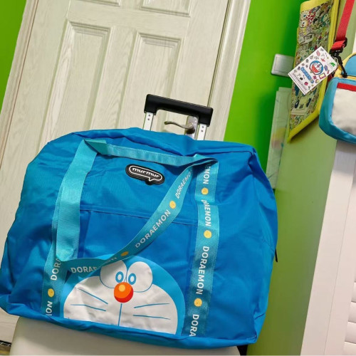 可愛卡通藍胖子系列折曡化妝包補妝包外大容量可掛洗漱包出旅行包