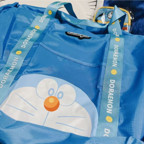 可愛卡通藍胖子系列折曡化妝包補妝包外大容量可掛洗漱包出旅行包